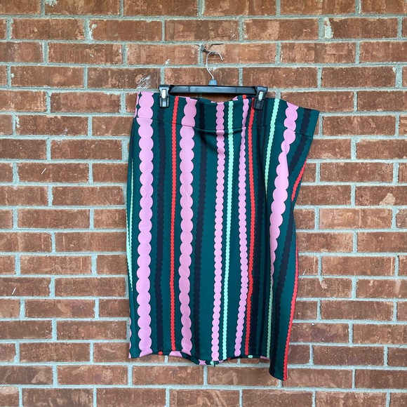 ELOQUII women’s plus pencil skirt size 22, vertical stripe multicolored pattern - Picture 3 of 7